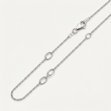 RCJ - Double Extendable Cable Chain in 14k White Gold (0.85mm) - 18 - Silver - View 3