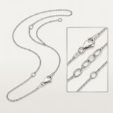 RCJ - Double Extendable Cable Chain in 14k White Gold (0.85mm) - 18 - Silver - View 4