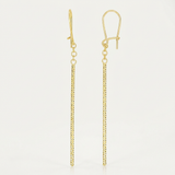 RCJ - 14k Yellow Gold Long Bar Diamond Cut Drop Earrings - One Size - Gold - View 2