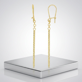 RCJ - 14k Yellow Gold Long Bar Diamond Cut Drop Earrings - One Size - Gold - View 4