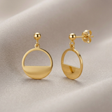 RCJ - 14k Yellow Gold Half Open Circle Earrings - One Size - Gold - View 2
