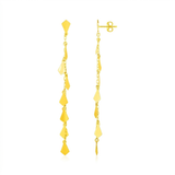 RCJ - 14K Yellow Gold Polished Diamond Motif Dangle Earrings - One Size - Gold - View 3