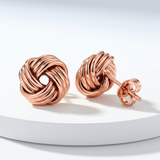 RCJ - Love Knot Post Earrings in 14k Rose Gold - One Size - Pink - View 3