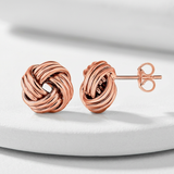 RCJ - Love Knot Post Earrings in 14k Rose Gold - One Size - Pink - View 2