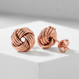 RCJ - Love Knot Post Earrings in 14k Rose Gold - One Size - Pink - View 4