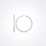 RCJ - Sterling Silver Large Hoop Earring with Braid Texture - One Size - Silver - View 3