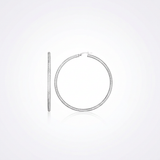 RCJ - Sterling Silver Large Hoop Earring with Braid Texture - One Size - Silver - View 2