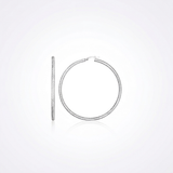 RCJ - Sterling Silver Large Hoop Earring with Braid Texture - One Size - Silver - View 4