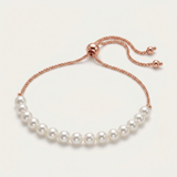 RCJ - 14k Rose Gold Adjustable Friendship Bracelet with Pearls - 9.25 - Pink - View 4