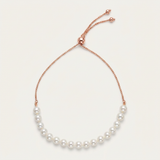 RCJ - 14k Rose Gold Adjustable Friendship Bracelet with Pearls - 9.25 - Pink - View 3