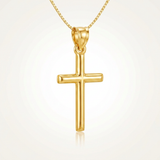 14 k Yellow Gold High Polish Cross Pendant — One Size / Gold — view 2