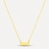 14k Yellow Gold Polished Mini Bar Necklace — 18 / Gold — view 2