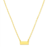 RCJ - 14k Yellow Gold Polished Mini Bar Necklace - 18 - Gold - View 2