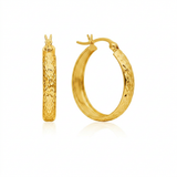 RCJ - 14k Yellow Gold Hammered Oval Hoop Earrings - One Size - Gold - View 2