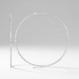 RCJ - Sterling Silver Large Textured Round Hoop Earrings - One Size - Silver - View 3