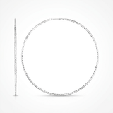 RCJ - Sterling Silver Large Textured Round Hoop Earrings - One Size - Silver - View 2