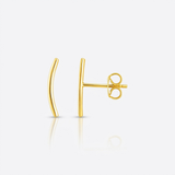 RCJ - 14k Yellow Gold Curve Climber Post Earrings - One Size - Gold - View 2