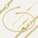 Double Extendable Diamond Cut Cable Chain in 14k Yellow Gold (1.2mm) — 18 / Gold — view 3