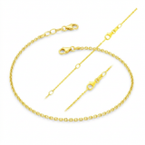 RCJ - Double Extendable Diamond Cut Cable Chain in 14k Yellow Gold (1.2mm) - 18 - Gold - View 2