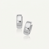 RCJ - 10k White Gold Snuggable Hoop Earrings - One Size - Silver - View 2
