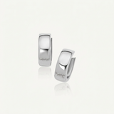 RCJ - 10k White Gold Snuggable Hoop Earrings - One Size - Silver - View 3