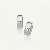 RCJ - 10k White Gold Snuggable Hoop Earrings - One Size - Silver - View 4