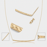 RCJ - 14k Yellow Gold Thin Textured Bar Necklace - 17 - Gold - View 4