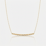 RCJ - 14k Yellow Gold Thin Textured Bar Necklace - 17 - Gold - View 3