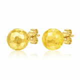 RCJ - 14k Yellow Gold Round Faceted Style Stud Earrings - One Size - Gold - View 2