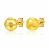 RCJ - 14k Yellow Gold Round Faceted Style Stud Earrings - One Size - Gold - View 3