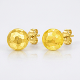 RCJ - 14k Yellow Gold Round Faceted Style Stud Earrings - One Size - Gold - View 4