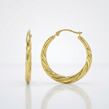 RCJ - 10k Yellow Gold Graduated Twisted Hoop Earrings - One Size - Gold - View 3