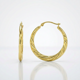 RCJ - 10k Yellow Gold Graduated Twisted Hoop Earrings - One Size - Gold - View 4