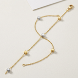 RCJ - 14k Two Tone Gold Bracelet with Polished Cubes - 7.5 - Gold - View 2