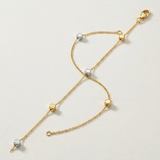 RCJ - 14k Two Tone Gold Bracelet with Polished Cubes - 7.5 - Gold - View 3