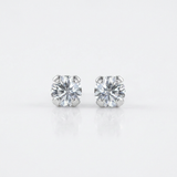 RCJ - 14k White Gold White Cubic Zirconia 2mm Stud Earrings - One Size - Silver - View 2