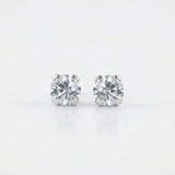RCJ - 14k White Gold White Cubic Zirconia 2mm Stud Earrings - One Size - Silver - View 4