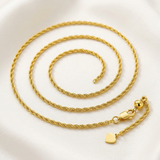 RCJ - Sterling Silver in Yellow Finish 1.5mm Adjustable Rope Chain - 22 - Gold - View 2