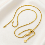 RCJ - Sterling Silver in Yellow Finish 1.5mm Adjustable Rope Chain - 22 - Gold - View 4