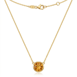 RCJ - 14k Yellow Gold 17 inch Necklace with Round Citrine - 17 - Gold - View 3