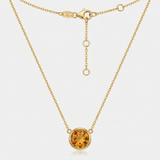 RCJ - 14k Yellow Gold 17 inch Necklace with Round Citrine - 17 - Gold - View 4