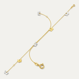 RCJ - 14k Two Tone Gold Anklet with Butterflies - 10 - Gold - View 2