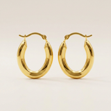 RCJ - 14k Yellow Gold Polished Oval Hoop Earrings - One Size - Gold - View 2