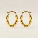 RCJ - 14k Yellow Gold Polished Oval Hoop Earrings - One Size - Gold - View 3