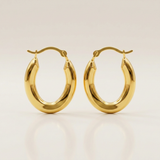 RCJ - 14k Yellow Gold Polished Oval Hoop Earrings - One Size - Gold - View 4