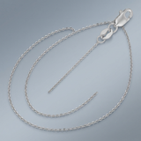 RCJ - 14k White Gold Cable Link Chain 0.5mm - 18 - Silver - View 2