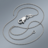 RCJ - 14k White Gold Cable Link Chain 0.5mm - 18 - Silver - View 4