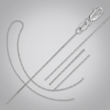 RCJ - 14k White Gold Cable Link Chain 0.5mm - 18 - Silver - View 3