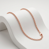 14k Pink Gold Round Cable Link Chain 1.1mm — 16 / Pink — view 1