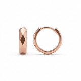 RCJ - 14K Rose Gold Diamond Motif Faceted Huggie Earrings - One Size - Pink - View 3